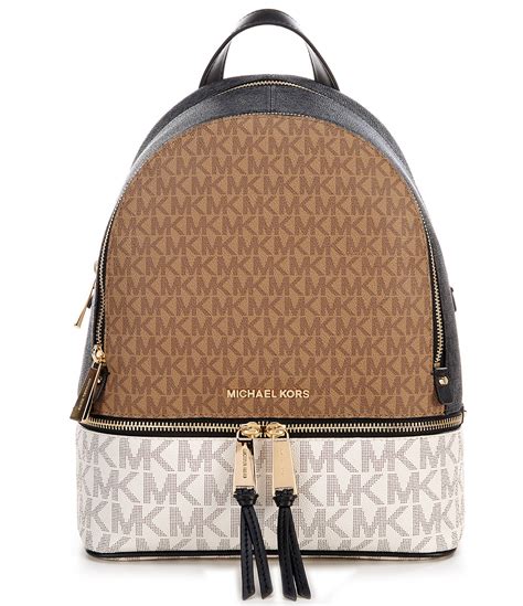 michael kors rhea zip medium leather backpack|Michael Kors rhea zip.